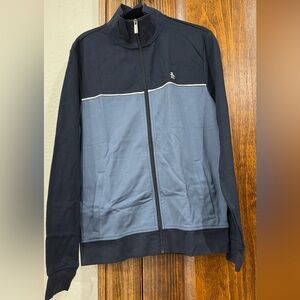 Original Penguin Black and Gray Zip-Up Sweater